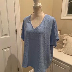 entro v neck short sleeve blouse